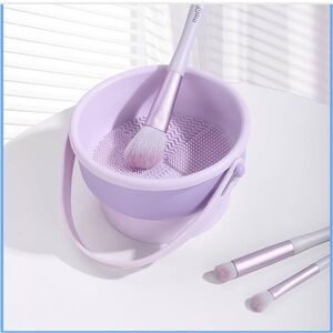 Purple Makeup Brush Cleaning Set